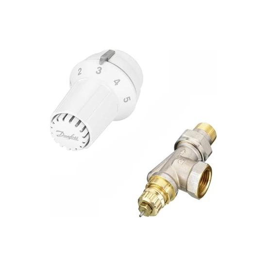 Danfoss 1/2'' Yatay Köşe Tip Termostatik Radyatör Vana Takımı Uk
