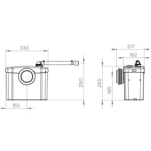 SANIHYDRO Saniflo Wc Öğütücü ve tahliye Cihazı - 12 Lt